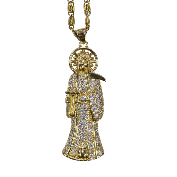 Dije Santa Muerte con Cadena - Imagen 2
